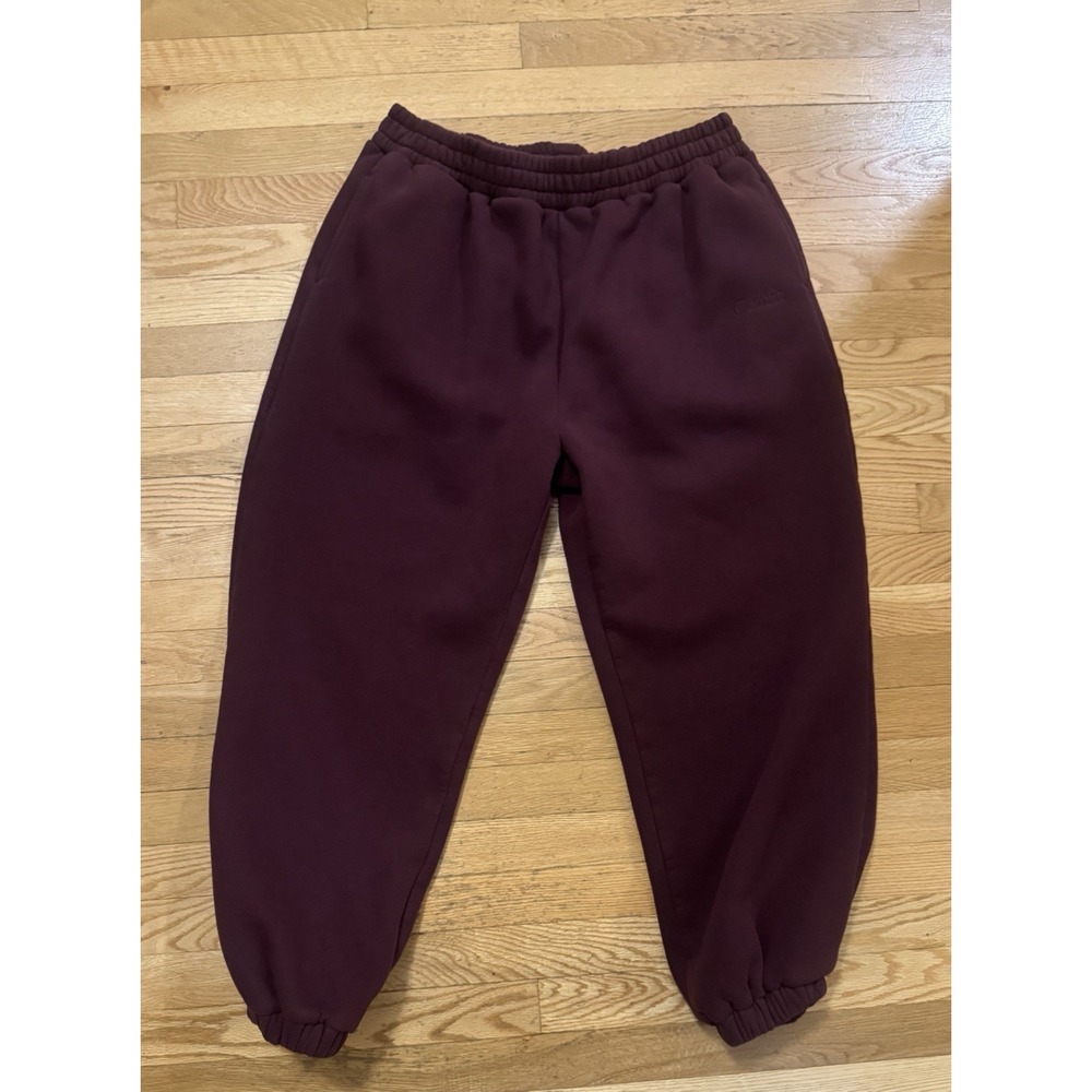 Comfrt  Burgundy women's Solid Jogger Sweatpants Elastic Waist Logo Size 2XL - Picture 2 of 4